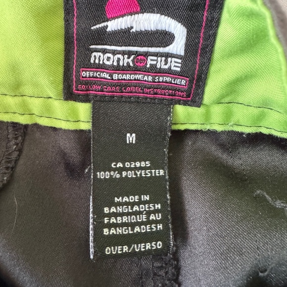 Monk Dot Five Men's Medium Board Shorts Swim Trunks Black Beach Surfer Pool - Picture 2 of 14